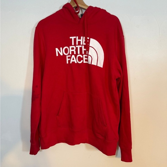 The North Face Red Pullover Hoodie Sweatshirt Men’s Size M - Picture 2 of 9